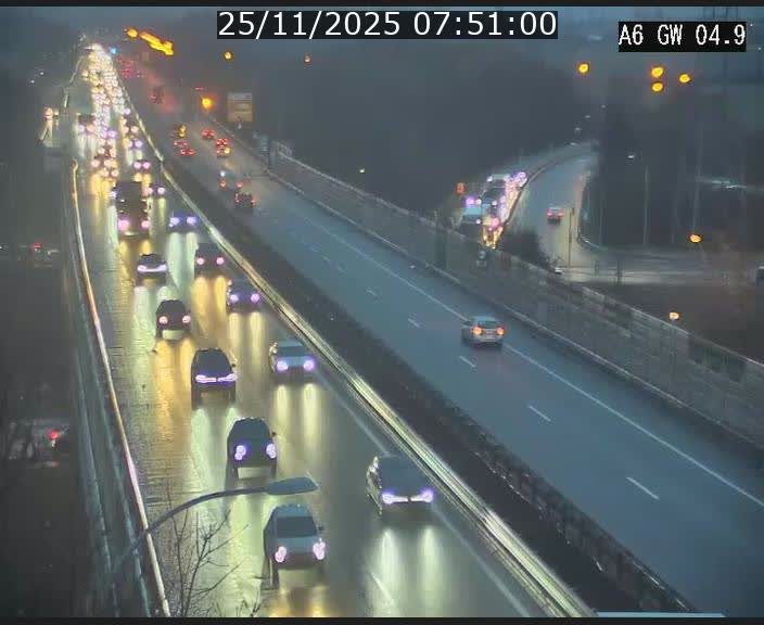 <h2>Traffic live webcam Luxembourg Croix de Cessange - A6 - BK 4.9 - direction Belgique</h2>