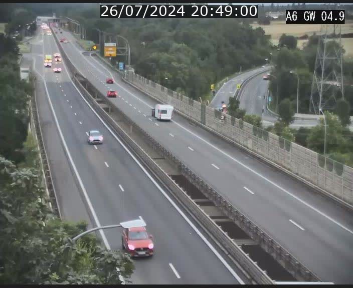 Traffic live webcam Luxembourg Croix de Cessange - A6 - BK 4.9 - direction Belgique