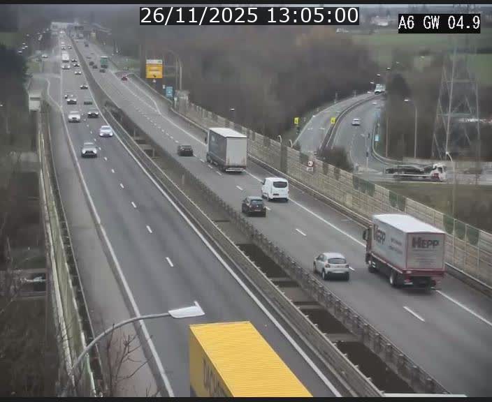 <h2>Traffic live webcam Luxembourg Croix de Cessange - A6 - BK 4.9 - direction Belgique</h2>