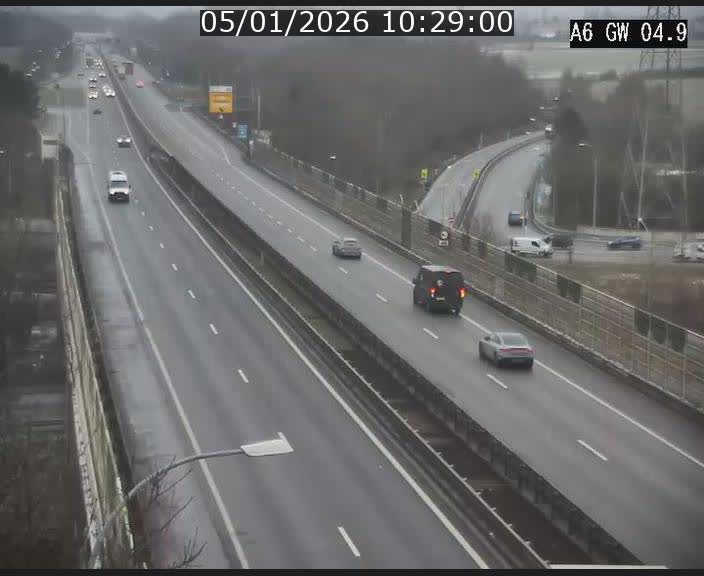 Traffic live webcam Luxembourg Croix de Cessange - A6 - BK 4.9 - direction Belgique