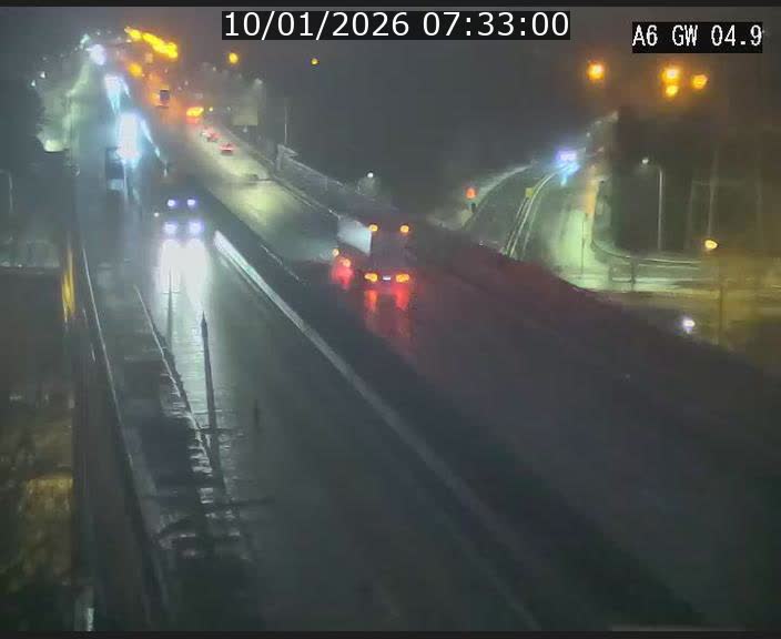 Traffic live webcam Luxembourg Croix de Cessange - A6 - BK 4.9 - direction Belgique