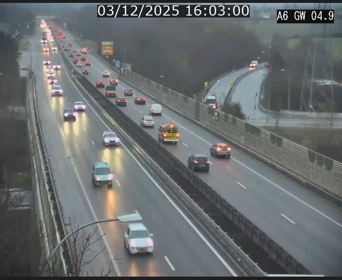 <h2>Traffic live webcam Luxembourg Croix de Cessange - A6 - BK 4.9 - direction Belgique</h2>