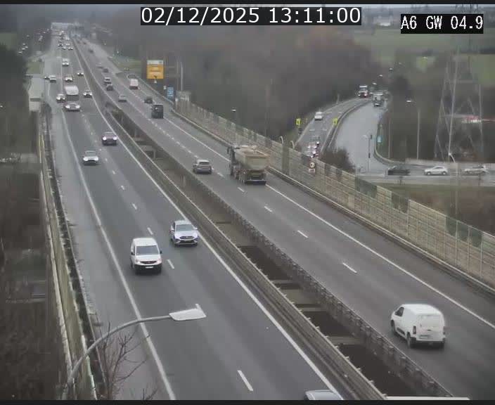 <h2>Traffic live webcam Luxembourg Croix de Cessange - A6 - BK 4.9 - direction Belgique</h2>