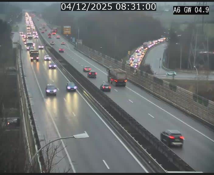 <h2>Traffic live webcam Luxembourg Croix de Cessange - A6 - BK 4.9 - direction Belgique</h2>