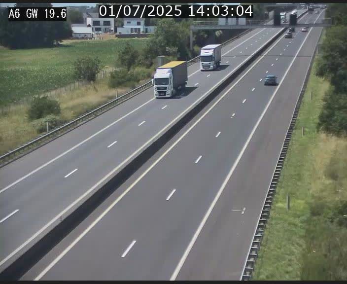 <h2>Traffic live webcam Luxembourg - Steinfort - A6 - BK 19.6 - direction Belgique</h2>