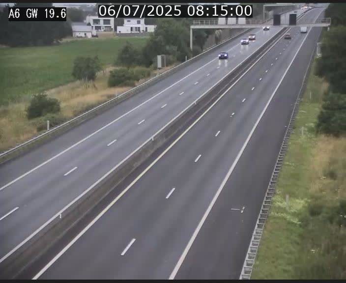 Traffic live webcam Luxembourg - Steinfort - A6 - BK 19.6 - direction Belgique