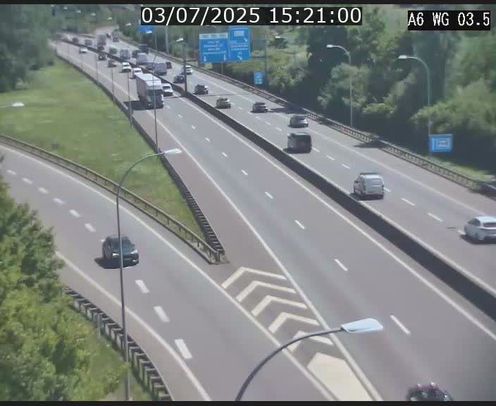 Traffic live webcam Luxembourg - Croix de Cessange - A6 - BK 3.5 - direction France/Allemagne
