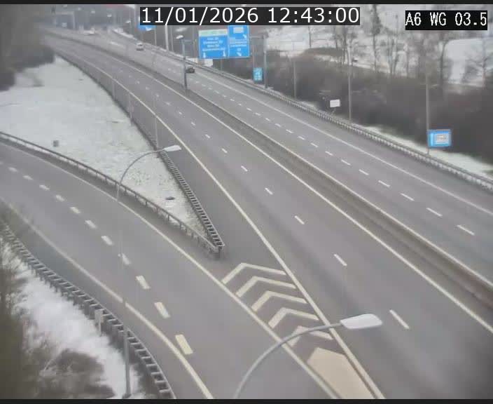 Traffic live webcam Luxembourg - Croix de Cessange - A6 - BK 3.5 - direction France/Allemagne