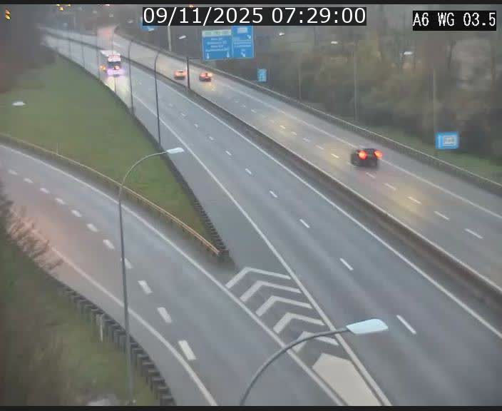 Traffic live webcam Luxembourg - Croix de Cessange - A6 - BK 3.5 - direction France/Allemagne