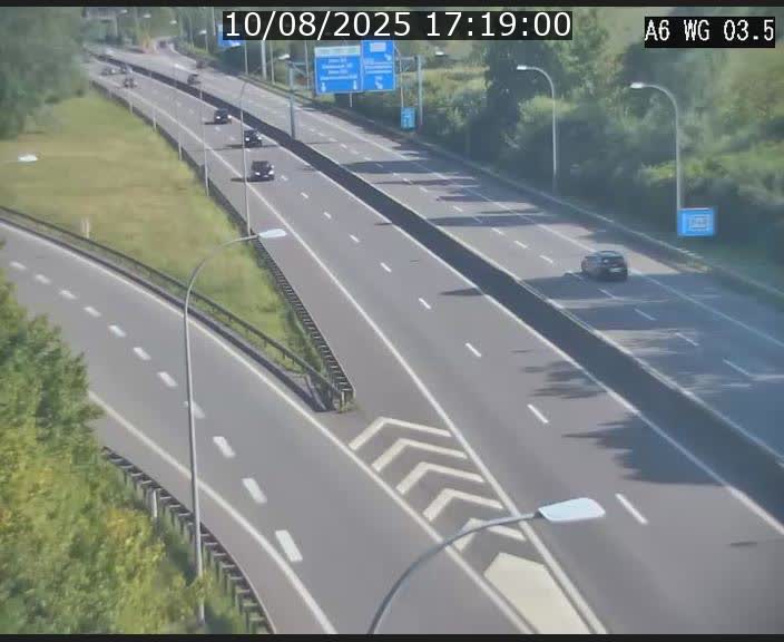 Traffic live webcam Luxembourg - Croix de Cessange - A6 - BK 3.5 - direction France/Allemagne