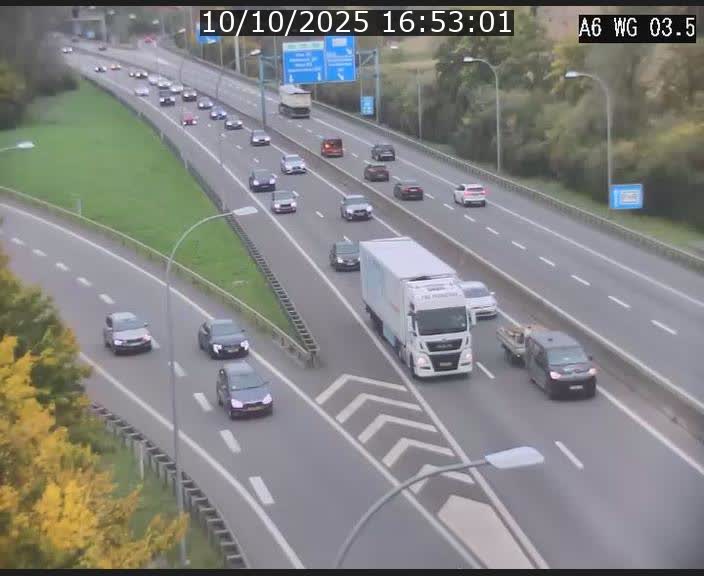 <h2>Traffic live webcam Luxembourg - Croix de Cessange - A6 - BK 3.5 - direction France/Allemagne</h2>