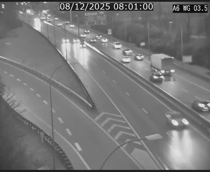 Traffic live webcam Luxembourg - Croix de Cessange - A6 - BK 3.5 - direction France/Allemagne