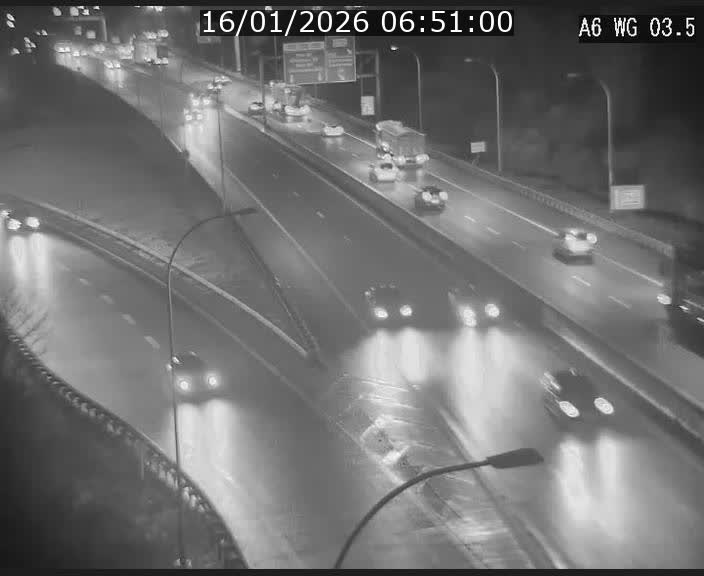 <h2>Traffic live webcam Luxembourg - Croix de Cessange - A6 - BK 3.5 - direction France/Allemagne</h2>