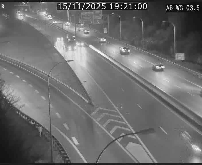 Traffic live webcam Luxembourg - Croix de Cessange - A6 - BK 3.5 - direction France/Allemagne