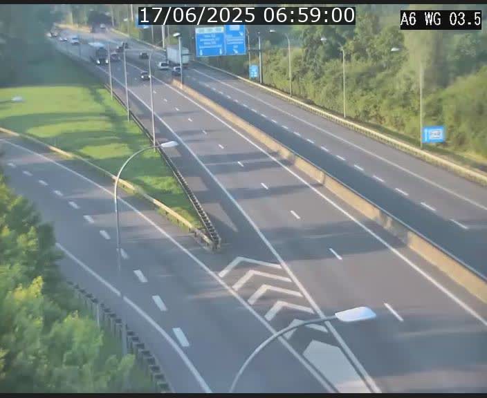 Traffic live webcam Luxembourg - Croix de Cessange - A6 - BK 3.5 - direction France/Allemagne