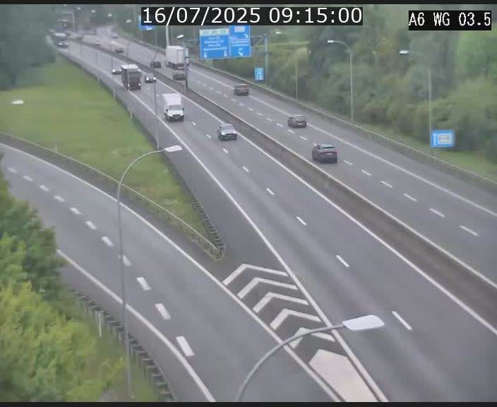 Traffic live webcam Luxembourg - Croix de Cessange - A6 - BK 3.5 - direction France/Allemagne