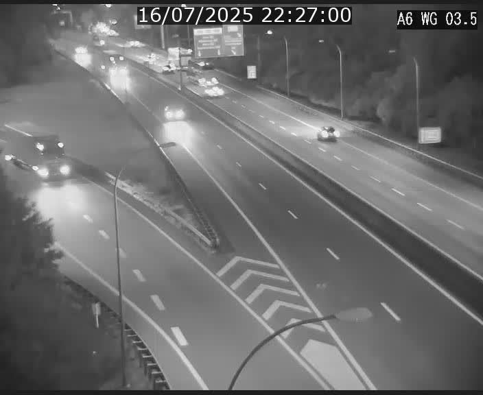 Traffic live webcam Luxembourg - Croix de Cessange - A6 - BK 3.5 - direction France/Allemagne