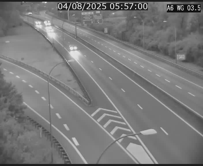 Traffic live webcam Luxembourg - Croix de Cessange - A6 - BK 3.5 - direction France/Allemagne