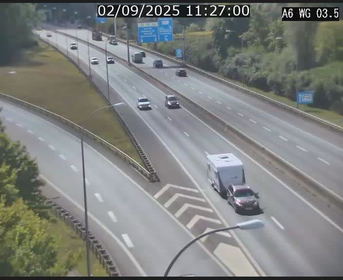 Traffic live webcam Luxembourg - Croix de Cessange - A6 - BK 3.5 - direction France/Allemagne