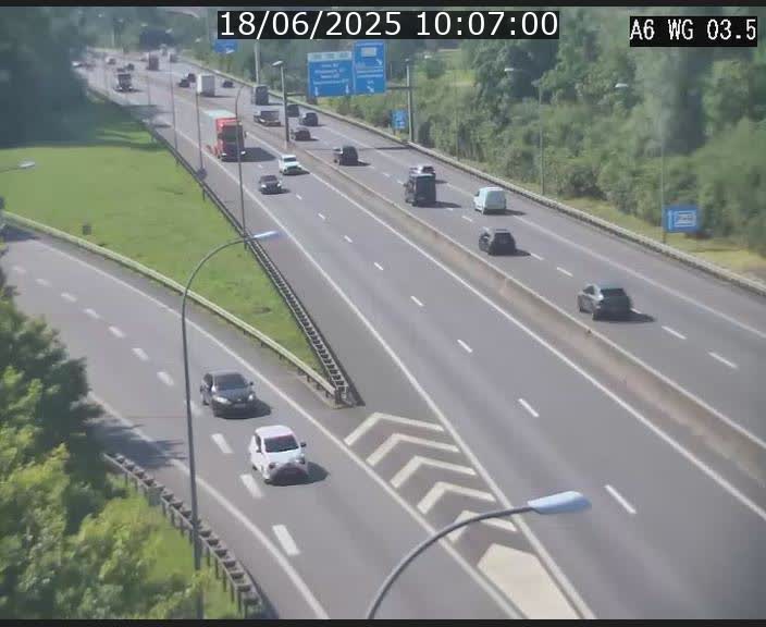 Traffic live webcam Luxembourg - Croix de Cessange - A6 - BK 3.5 - direction France/Allemagne