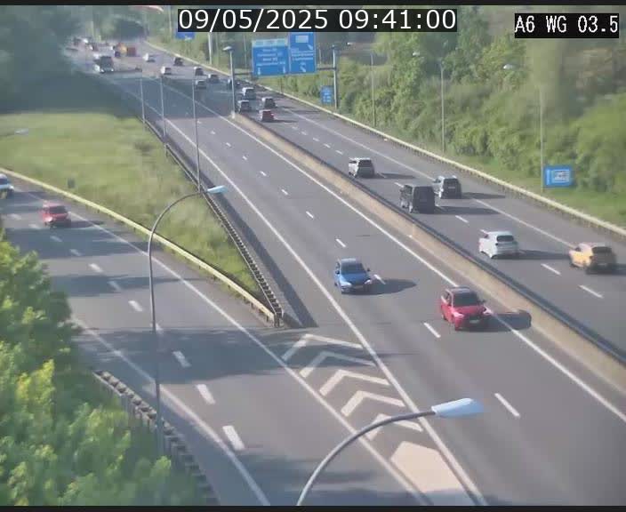 Traffic live webcam Luxembourg - Croix de Cessange - A6 - BK 3.5 - direction France/Allemagne
