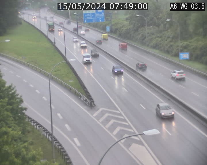 Traffic live webcam Luxembourg - Croix de Cessange - A6 - BK 3.5 - direction France/Allemagne