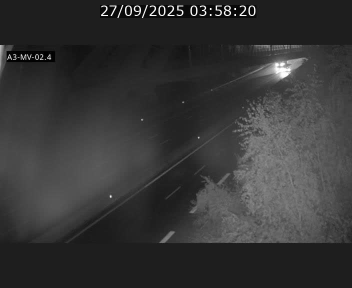 Webcam autoroute de la France (A3) au Luxembourg à Fentange, à proximité de la Croix de Gasperich. Vue orientée vers la Cloche d'Or