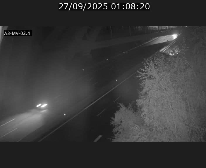 Webcam autoroute de la France (A3) au Luxembourg à Fentange, à proximité de la Croix de Gasperich. Vue orientée vers la Cloche d'Or