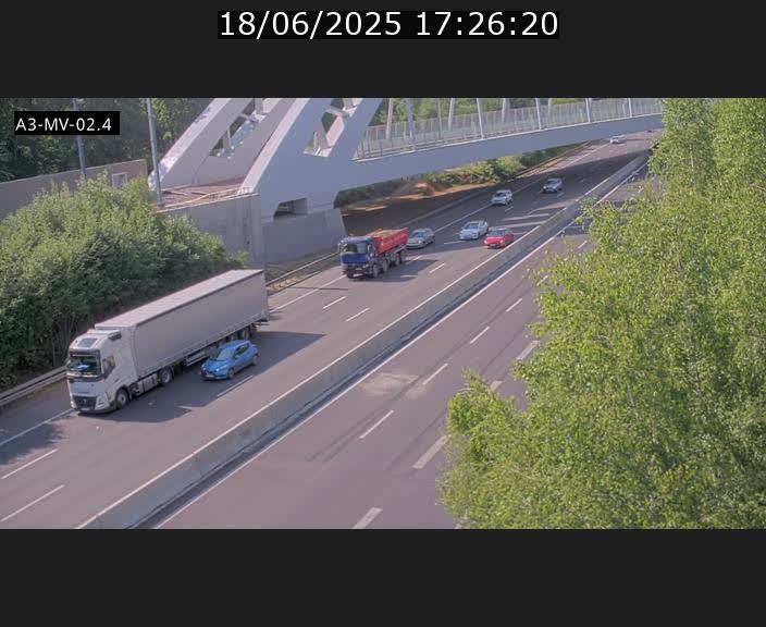 <h2>Webcam autoroute de la France (A3) au Luxembourg à Fentange, à proximité de la Croix de Gasperich. Vue orientée vers la Cloche d'Or</h2>