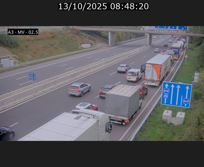<h2>Webcam autoroute A3 au Luxembourg à proximité de la Croix de Gasperich. Vue orientée vers Luxembourg</h2>