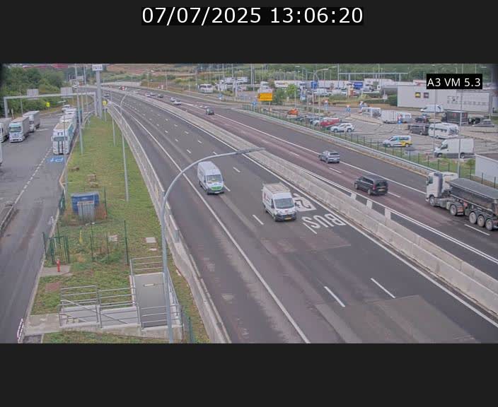 Traffic live webcam Luxembourg Aire de Berchem - A3 - BK 5 - direction France