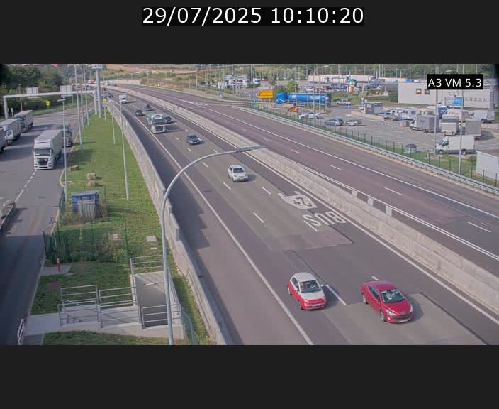Traffic live webcam Luxembourg Aire de Berchem - A3 - BK 5 - direction France