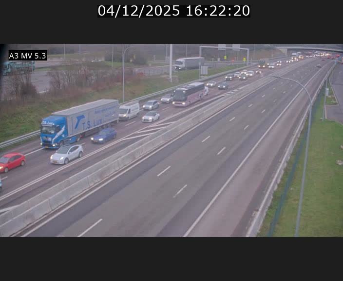 <h2>Webcam à l'Aire de Berchem au Luxembourg sur l'A3. Vue orientée vers la France</h2>