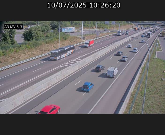 <h2>Webcam à l'Aire de Berchem au Luxembourg sur l'A3. Vue orientée vers la France</h2>