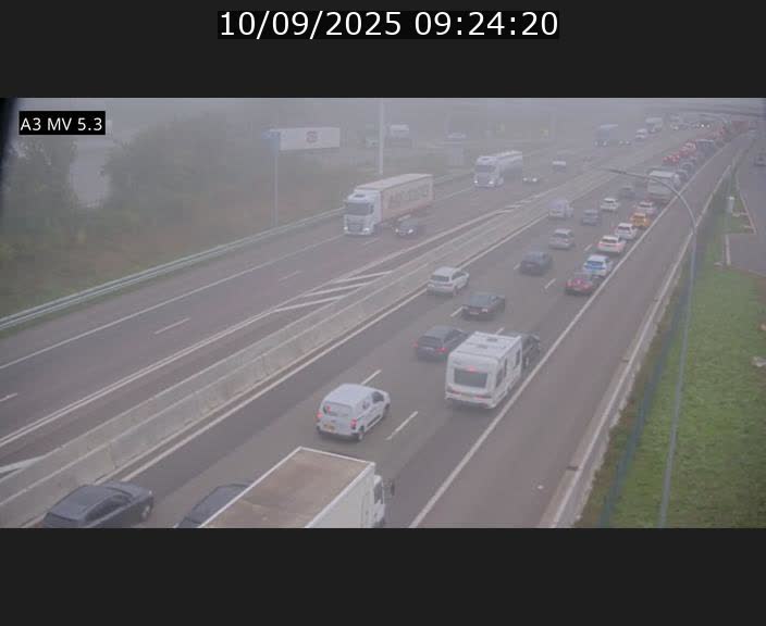 Webcam à l'Aire de Berchem au Luxembourg sur l'A3. Vue orientée vers la France