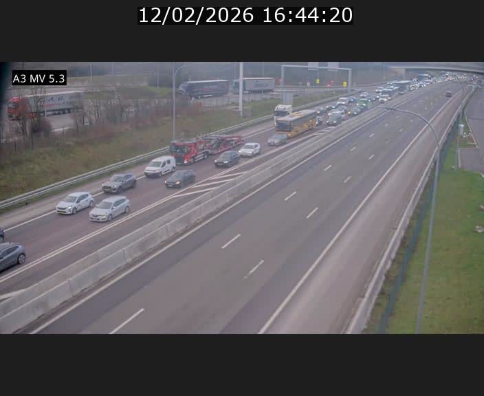 Webcam à l'Aire de Berchem au Luxembourg sur l'A3. Vue orientée vers la France