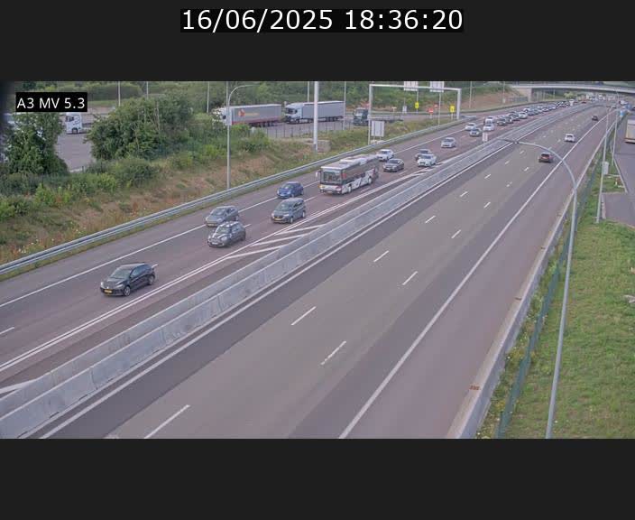 Webcam à l'Aire de Berchem au Luxembourg sur l'A3. Vue orientée vers la France