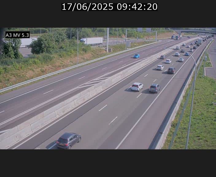 Webcam à l'Aire de Berchem au Luxembourg sur l'A3. Vue orientée vers la France