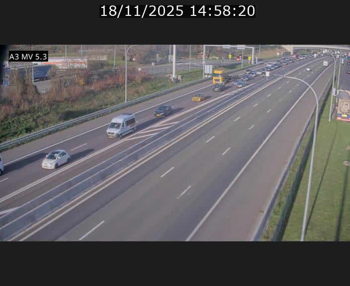 Webcam à l'Aire de Berchem au Luxembourg sur l'A3. Vue orientée vers la France