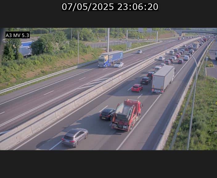 Webcam à l'Aire de Berchem au Luxembourg sur l'A3. Vue orientée vers la France