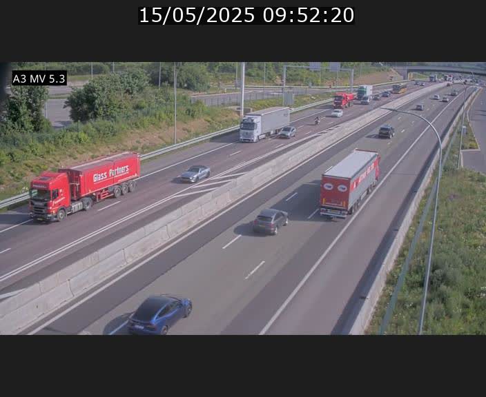 Webcam à l'Aire de Berchem au Luxembourg sur l'A3. Vue orientée vers la France