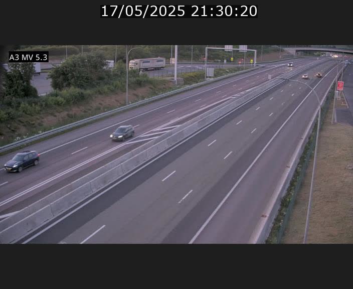 Webcam à l'Aire de Berchem au Luxembourg sur l'A3. Vue orientée vers la France