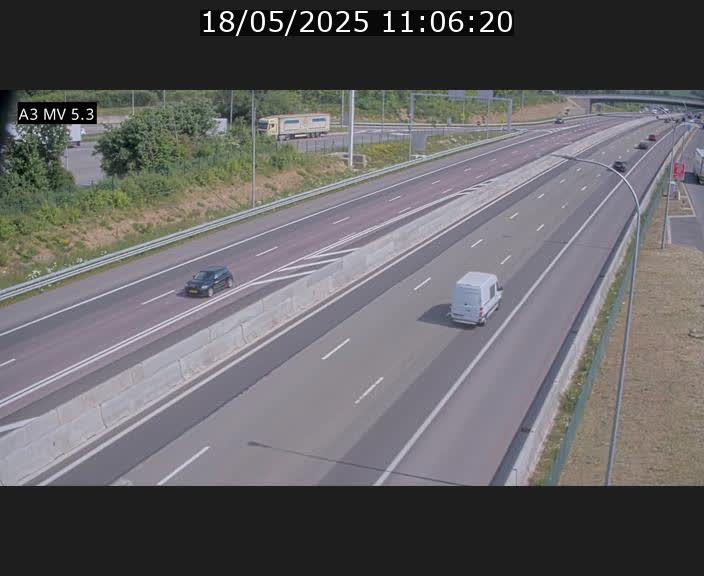 Webcam à l'Aire de Berchem au Luxembourg sur l'A3. Vue orientée vers la France