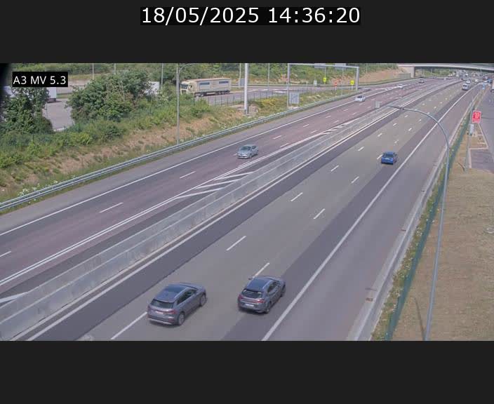 Webcam à l'Aire de Berchem au Luxembourg sur l'A3. Vue orientée vers la France