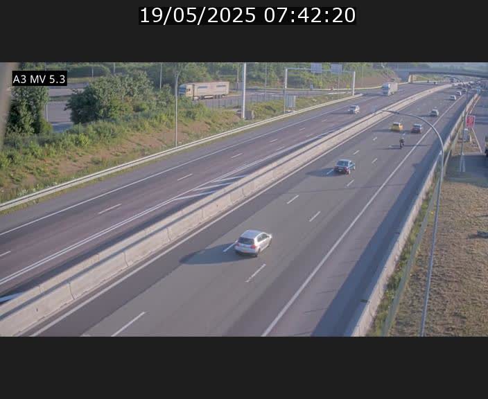 Webcam à l'Aire de Berchem au Luxembourg sur l'A3. Vue orientée vers la France