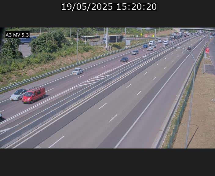 Webcam à l'Aire de Berchem au Luxembourg sur l'A3. Vue orientée vers la France