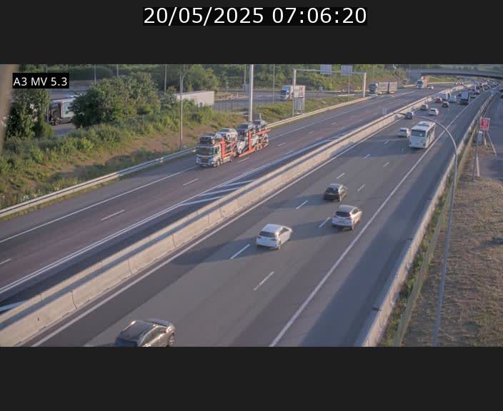 Webcam à l'Aire de Berchem au Luxembourg sur l'A3. Vue orientée vers la France
