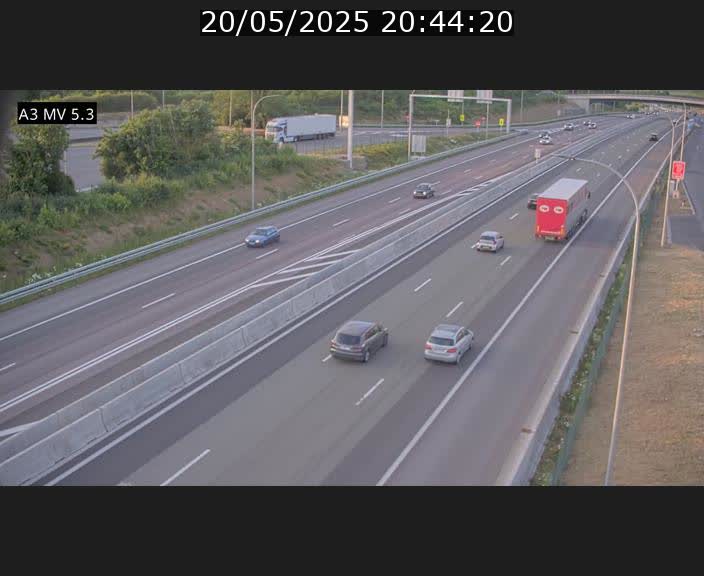 Webcam à l'Aire de Berchem au Luxembourg sur l'A3. Vue orientée vers la France