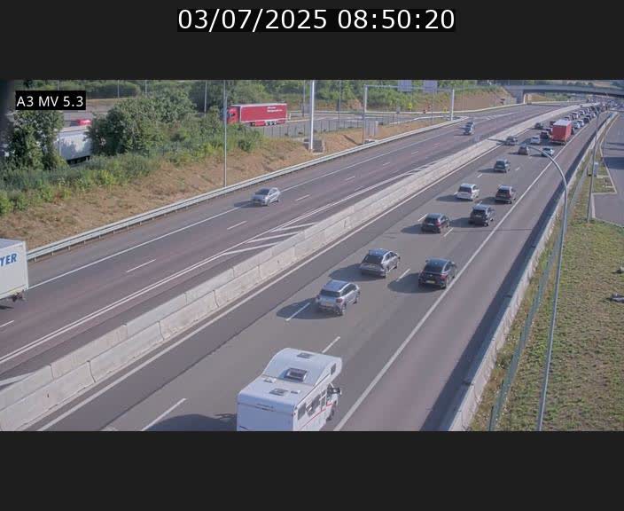 Webcam à l'Aire de Berchem au Luxembourg sur l'A3. Vue orientée vers la France