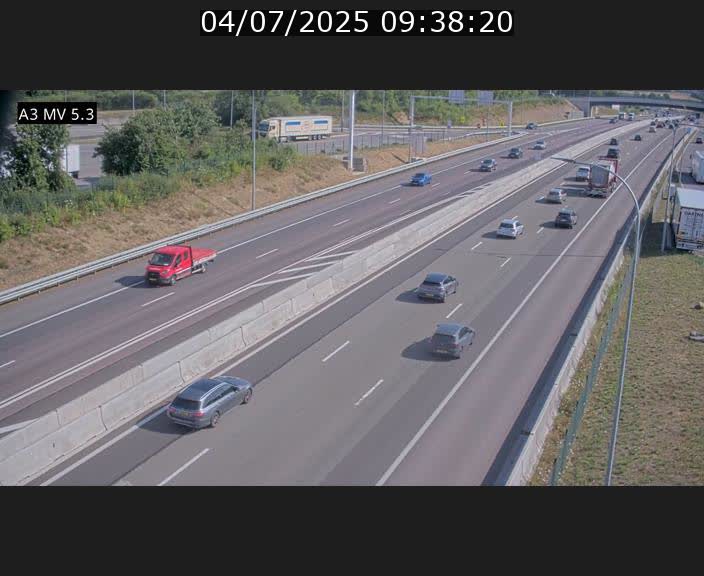 Webcam à l'Aire de Berchem au Luxembourg sur l'A3. Vue orientée vers la France